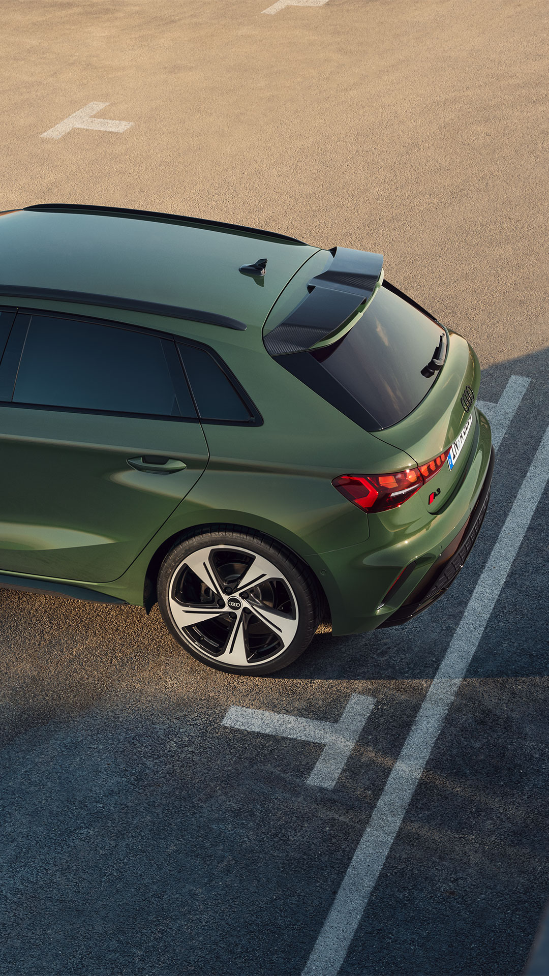 Foto del alerón trasero del Audi A3 Sportback. 