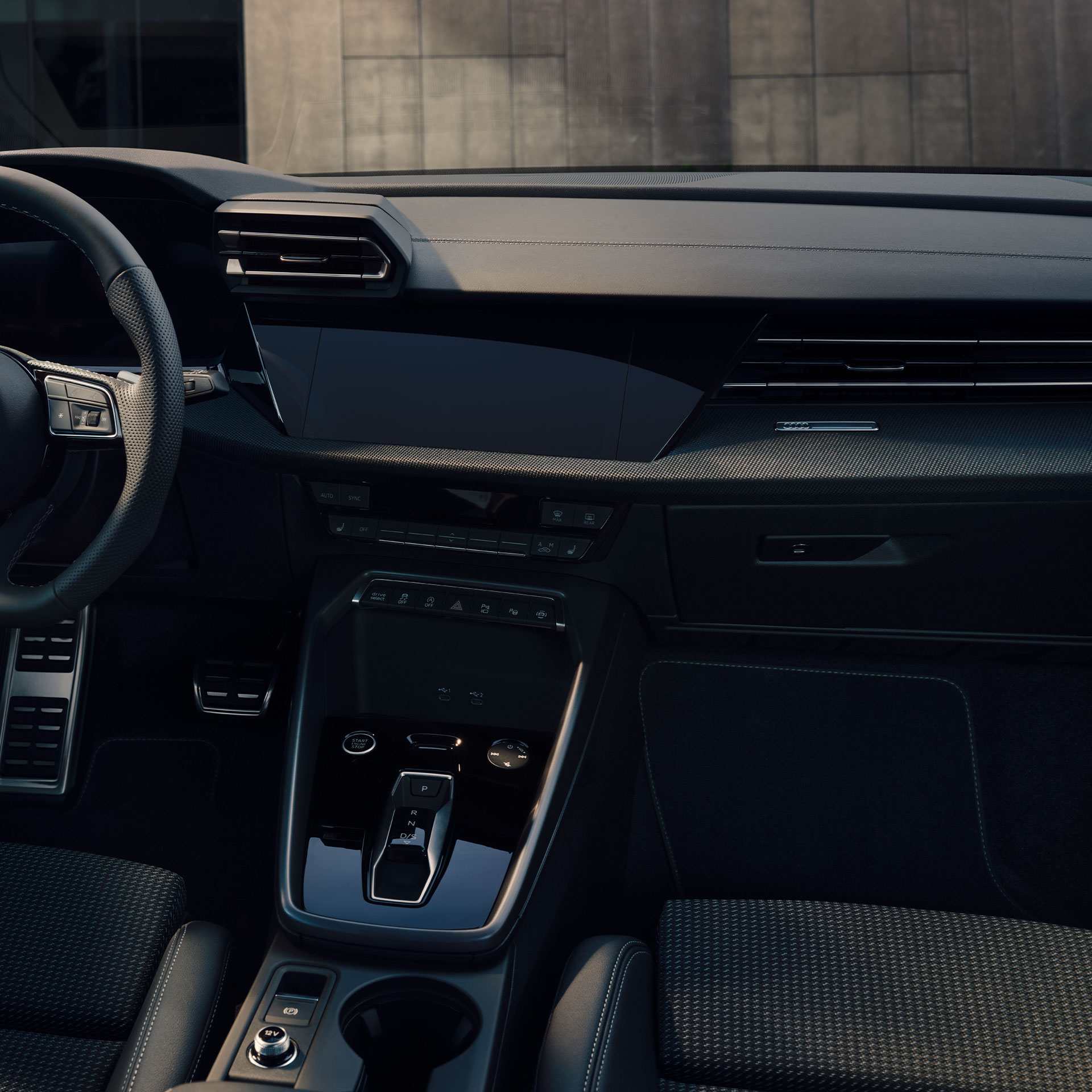 Foto del diseño interior del Audi A3 Sportback. 