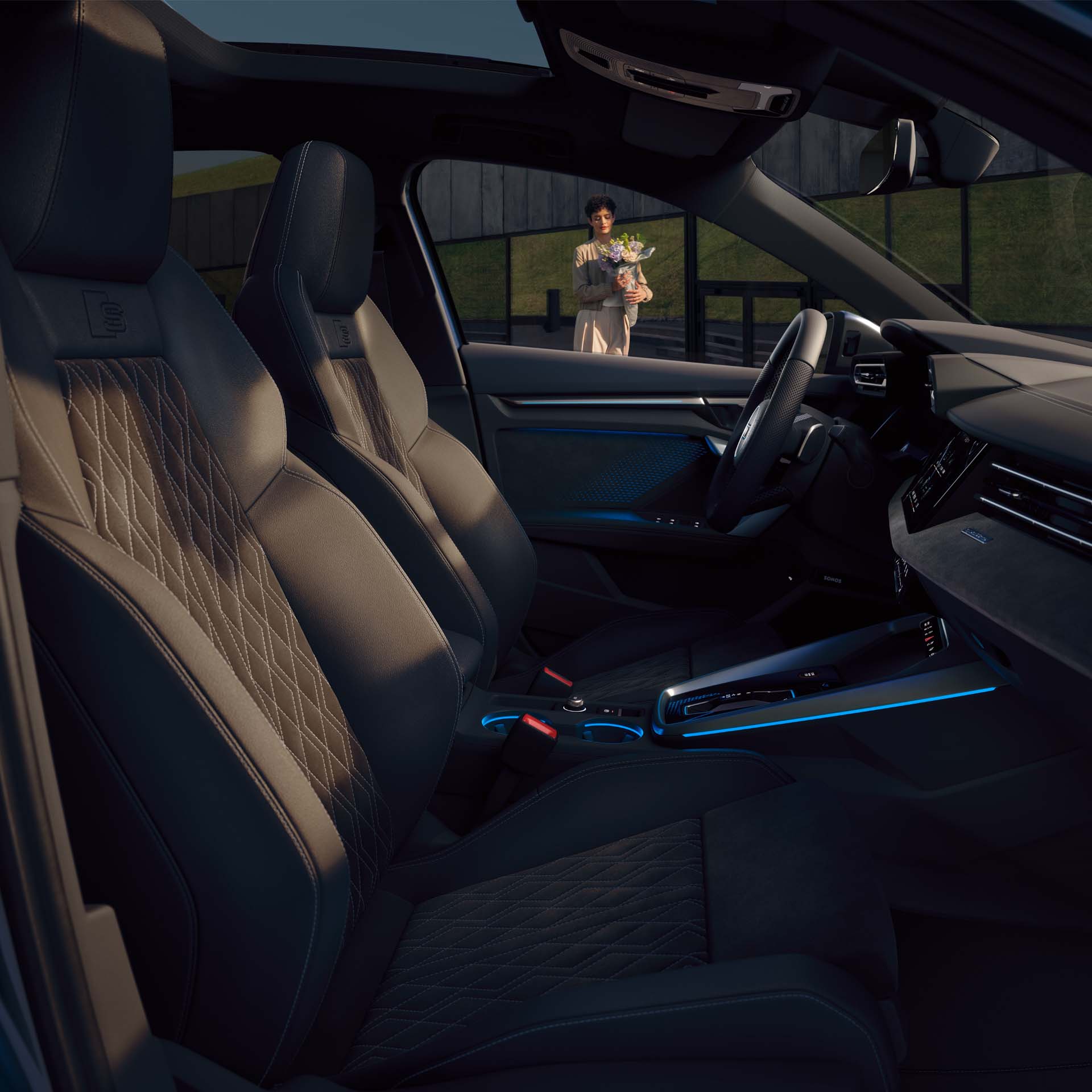 Foto del interior del Audi S3 Sedan. 