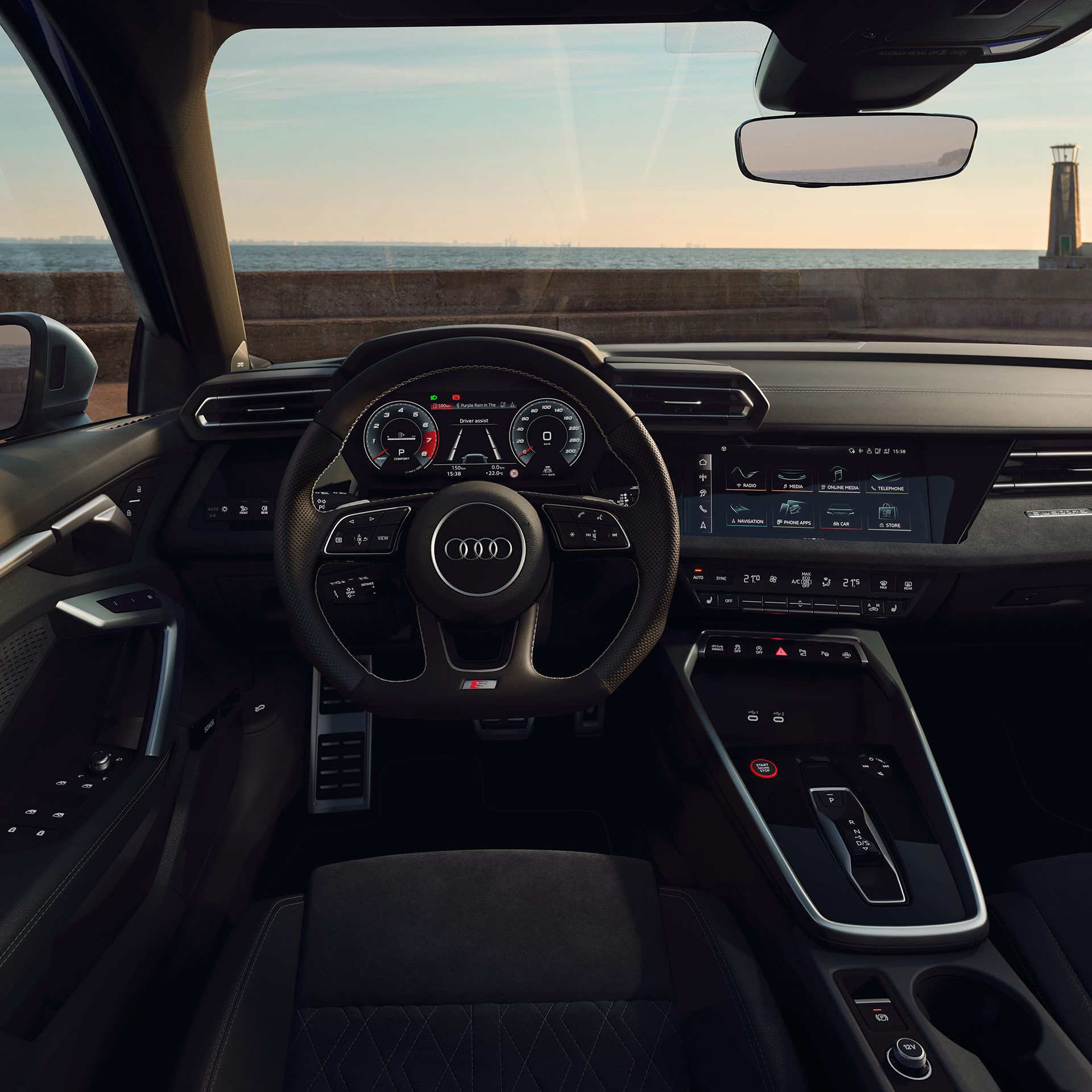 Foto de la conectividad del Audi S3 Sedan. 