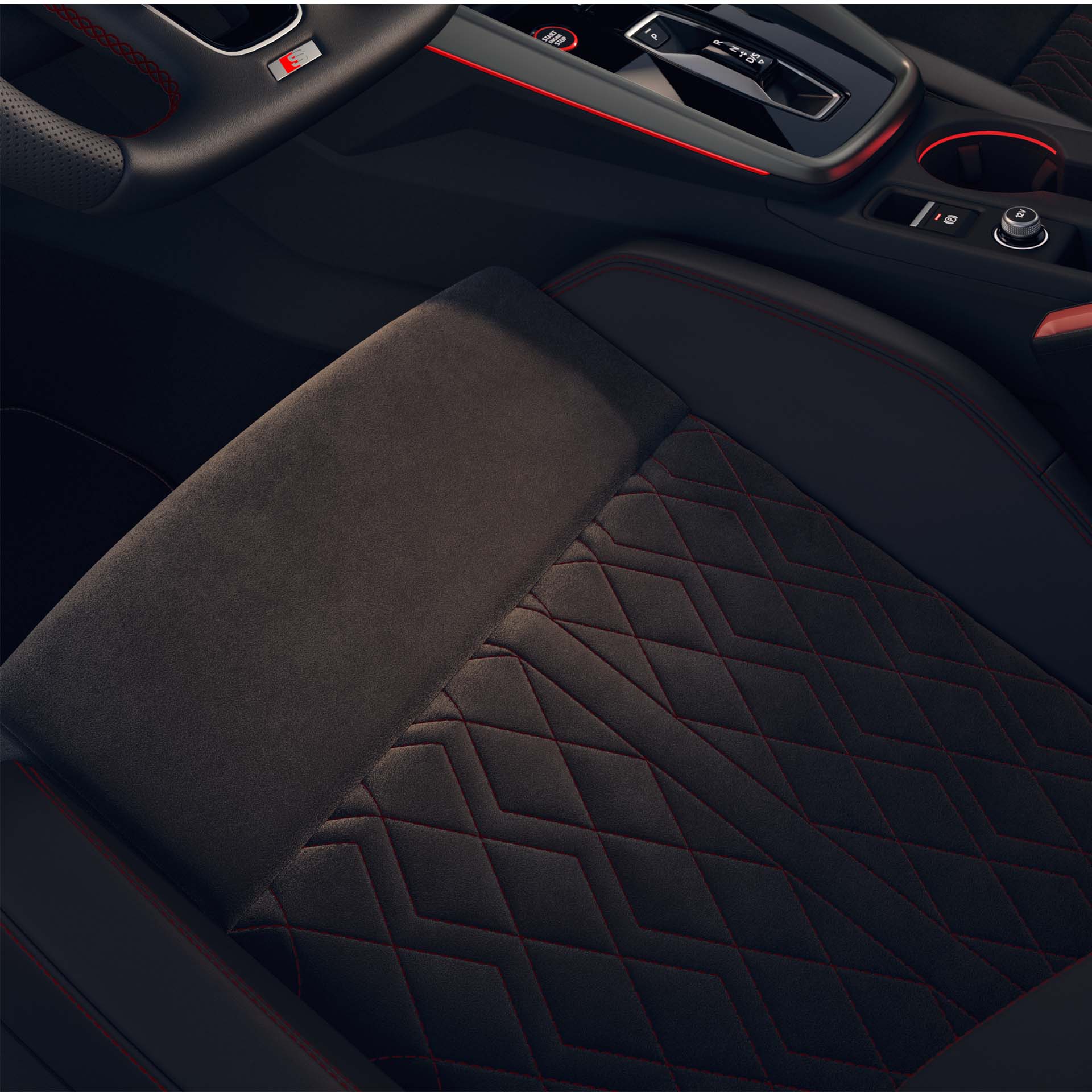 Foto del interior del Audi S3 Sedan. 