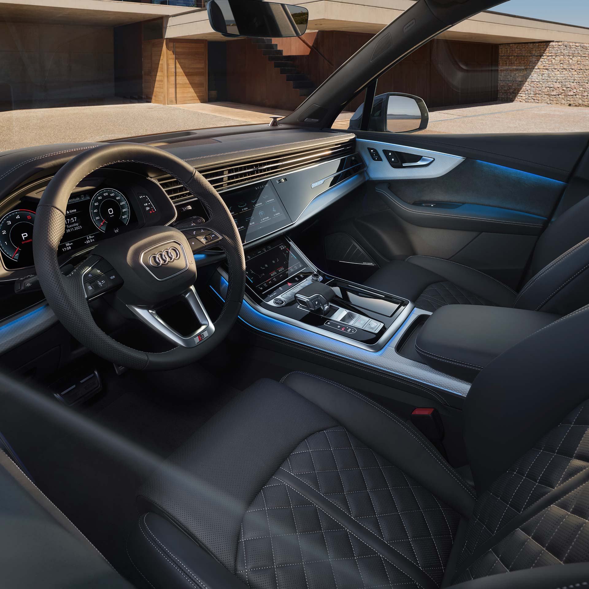 Foto del interior del Audi Q7 SUV. 