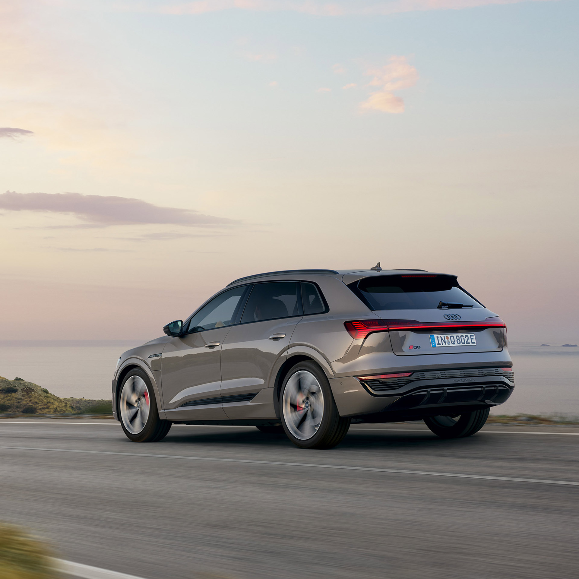 Dynamic rear view Audi Q8 e-tron